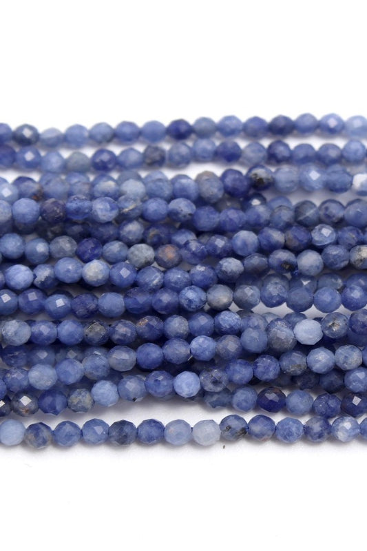 Sodalite Blue Round Faceted Natural Beads