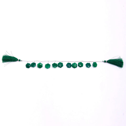 Green Onyx Hexagon Faceted Natural Beads