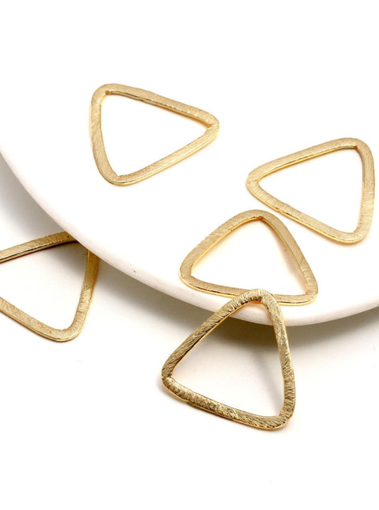 Gold Coated Brass Outline 23MM Triangle Blank