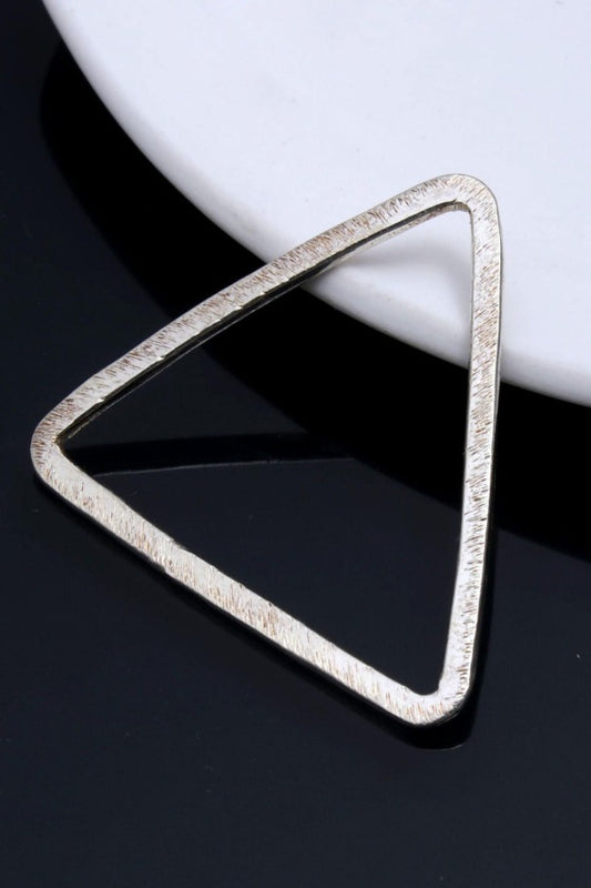 Silver Coated Brass Outline 39MM Triangle Blank