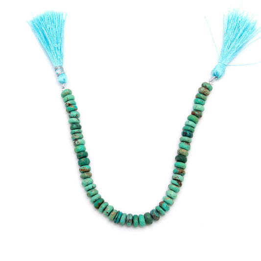 Arizona Turquoise Rondell Faceted Natural Beads 8 Inches Strands