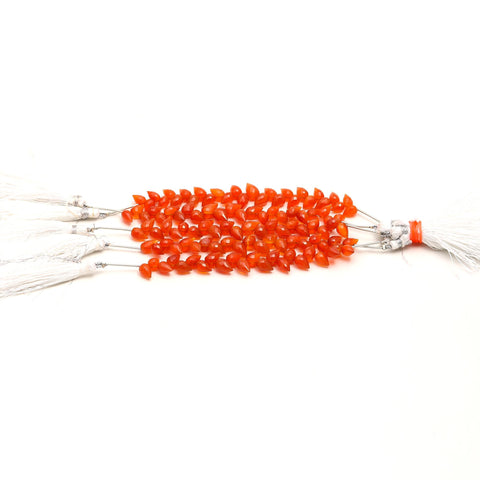 Carnelian Orange Drop Faceted Natural Beads 4 inches Strands