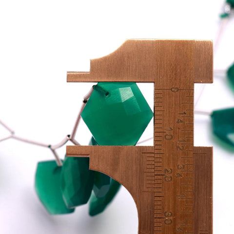Green Onyx Hexagon Faceted Natural Beads