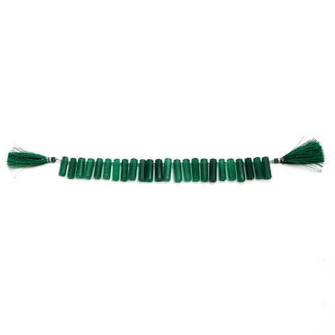 Green Onyx Tube Faceted Natural Beads