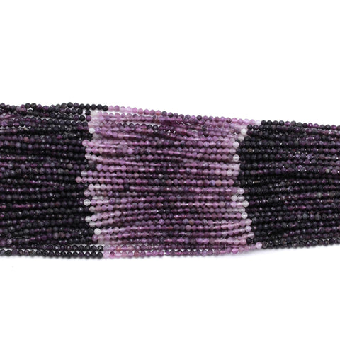 Sugilite Shaded Purple Round Faceted Natural Breads 12.5 Inches