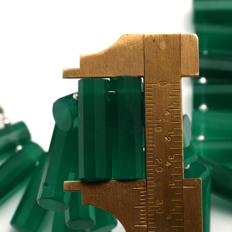 Green Onyx Tube Faceted Natural Beads