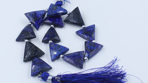 Lapis Lazuli Blue Triangle Faceted Natural Beads 8 Inches Strands