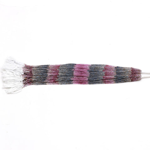 Multi Sapphire Shaded Multicolor Round Faceted Natural Beads 12.5 inches