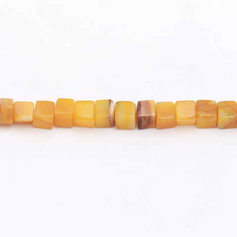 Opal Orange Cube Smooth Natural Beads 8 Inches Strands
