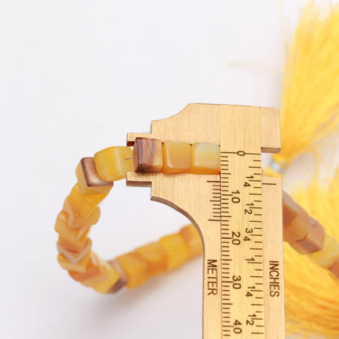 Opal Orange Cube Smooth Natural Beads 8 Inches Strands