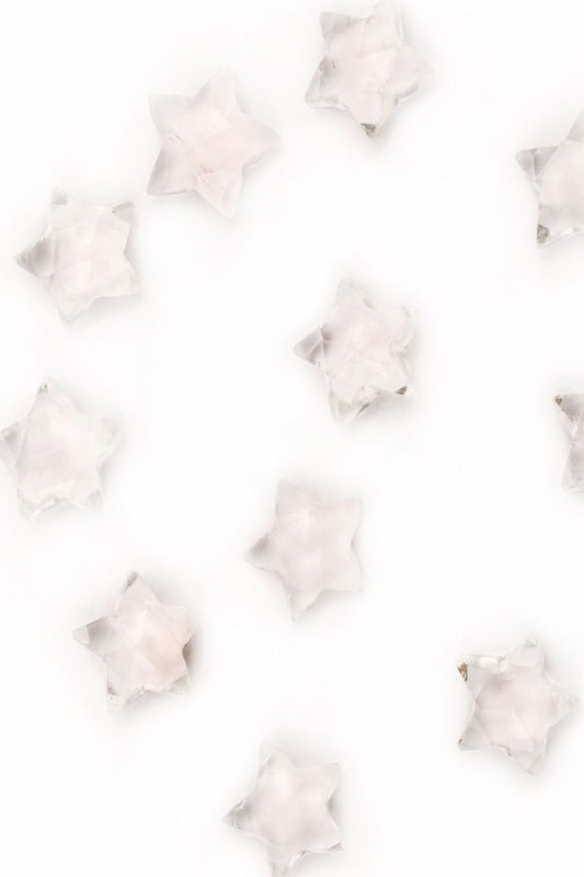 Crystal Quartz Clear Star Faceted Natural Beads