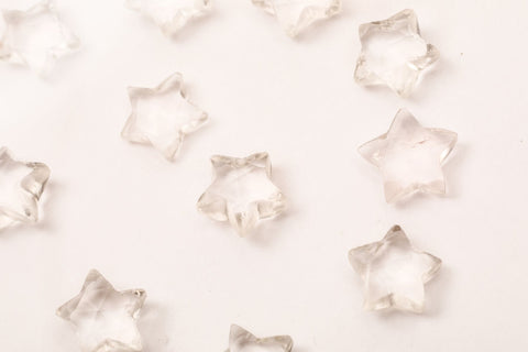 Crystal Quartz Clear Star Faceted Natural Beads