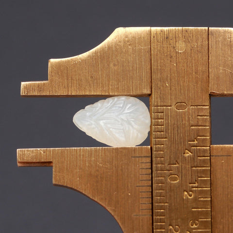 Moonstone White Leaf Carving Natural Beads 11 mm Stone