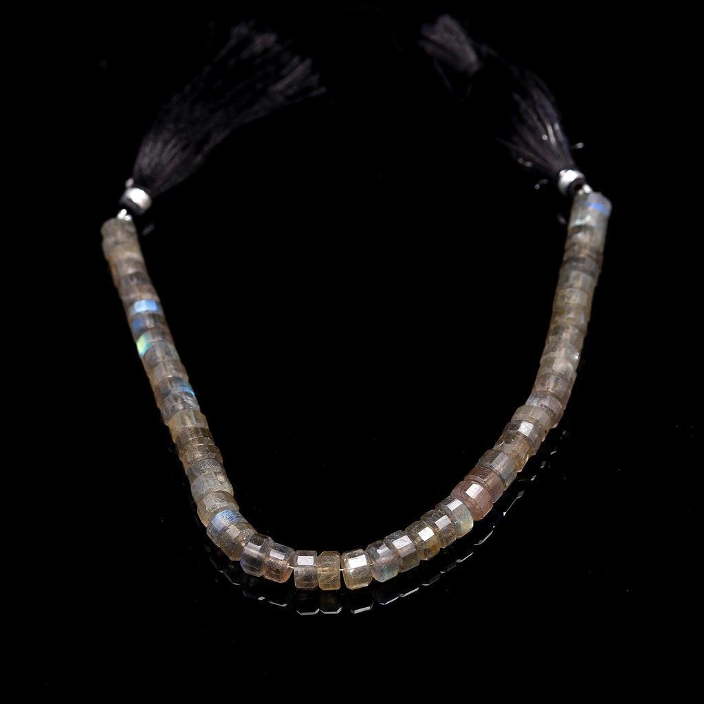 Labradorite Grey Nut Faceted Natural Beads 8 Inches Strands