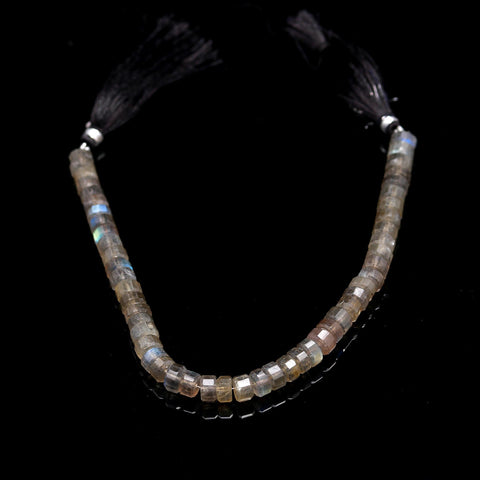 Labradorite Grey Nut Faceted Natural Beads 8 Inches Strands
