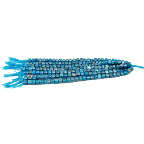 Chrysocolla Blue Cube Faceted Natural Beads 8 Inches Strands
