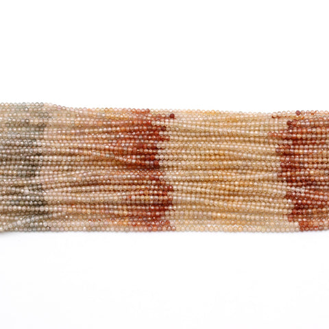 Sunset Sapphire Pink Round Faceted Natural Beads 12.5 Inches Strands