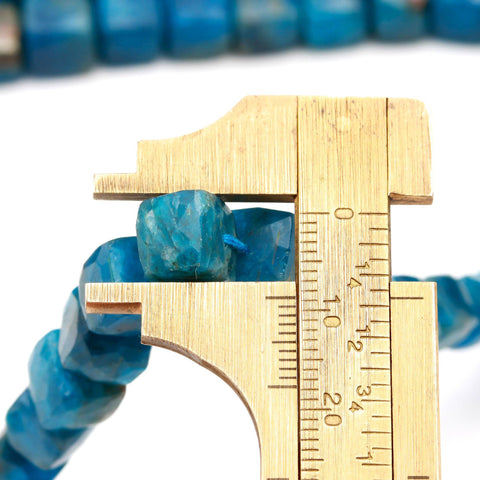Chrysocolla Blue Cube Faceted Natural Beads 8 Inches Strands