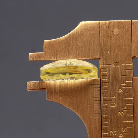 Lemon Quartz Yellow Square Engraving Natural 15 mm Stone