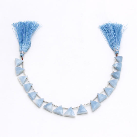 Opal Blue Triangle Faceted Natural Beads 8 Inches Strands