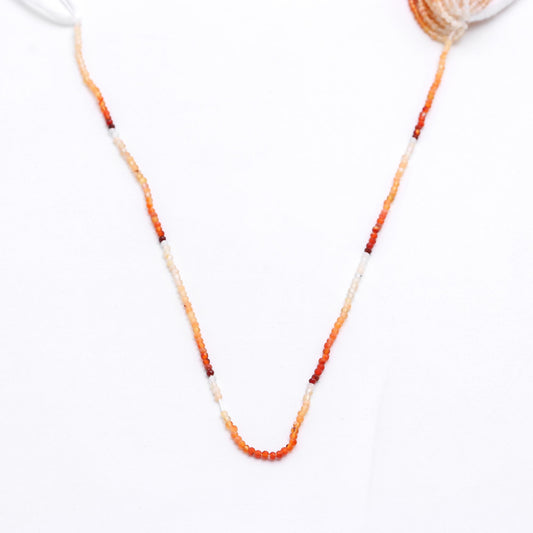 Mexican Fire Opal Orange Shaded Round Faceted Natural Beads 123.5 Inches