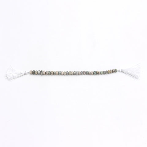 Dendrite Opal Grey Rondell Smooth Natural Beads 8 Inches Strands