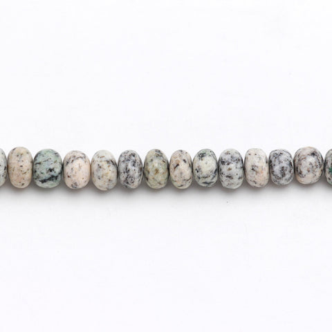 Dendrite Opal Grey Rondell Smooth Natural Beads 8 Inches Strands