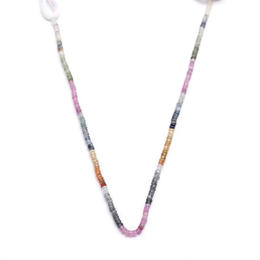 Multi Tourmaline Multi Color Rondelle Faceted Natural Beads 12.5 Inches