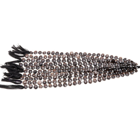 Smoky Quartz Brown Oval Faceted Natural Beads 8 Inches Strands