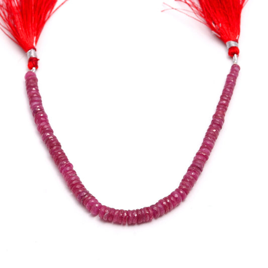 Ruby Pink Tire Faceted Natural Beads 8 inches strands