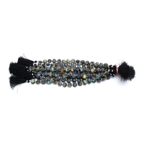 Labradorite Grey Oval Faceted Natural Beads 8 Inches Strands