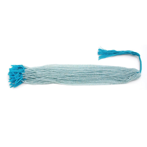 Aquamarine Blue Round Faceted Natural Beads