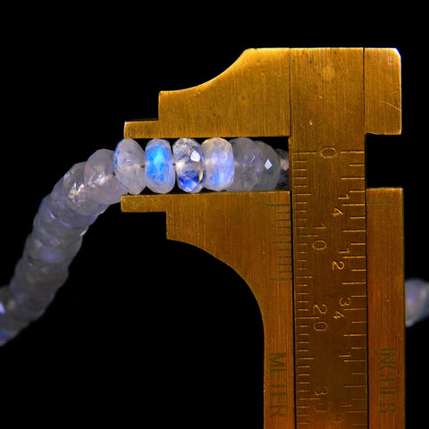 Rainbow Moonstone White Rondell Faceted Natural Beads 8 inches Strands