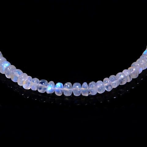 Rainbow Moonstone White Rondell Faceted Natural Beads 8 Inches strands