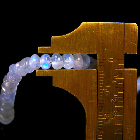 Rainbow Moonstone White Rondell Faceted Natural Beads 8 Inches strands