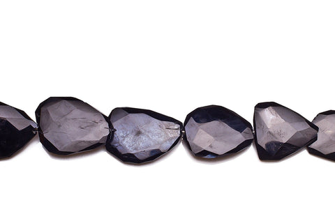 Black Spinel Black Nugget Faceted Natural Beads