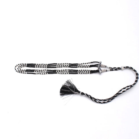 Black Spinel & Pearl Round Faceted Natural Beads Necklace 20 Inches Strands
