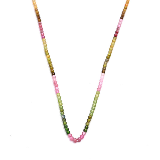 Watermelon Tourmaline Shaded Multicolor Round Faceted Natural Beads 12.5 Inches strand