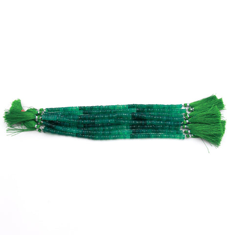Onyx Green Tire Faceted Natural Beads 8 inches Strands