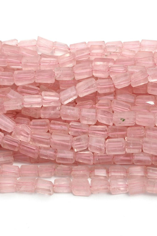 Rose Quartz Pink Nugget Faceted Natural Beads