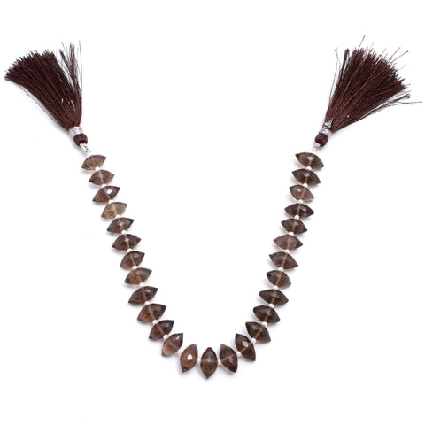 Smoky Quartz Brown Dew Drop Faceted Natural Beads