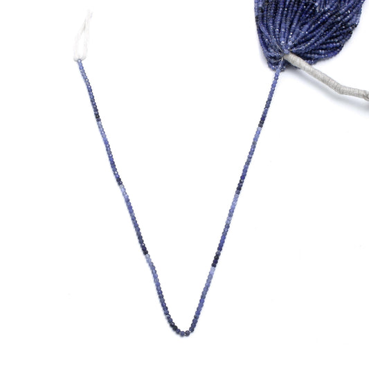 Sapphire Blue Round Faceted Natural Beads 12.5 Inches Strands