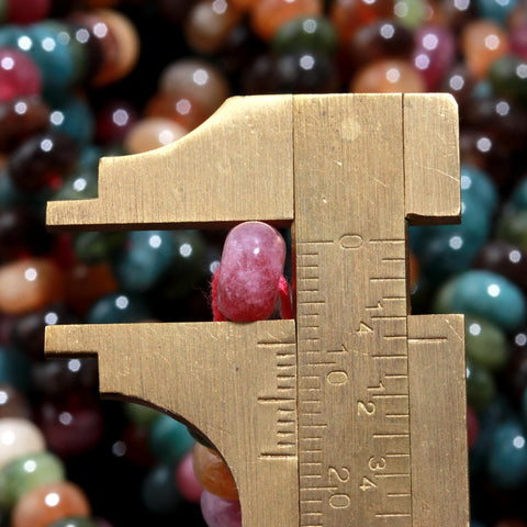 Watermelon Tourmaline Multi Color Rondell Smooth Natural Beads 16 Inches Strands