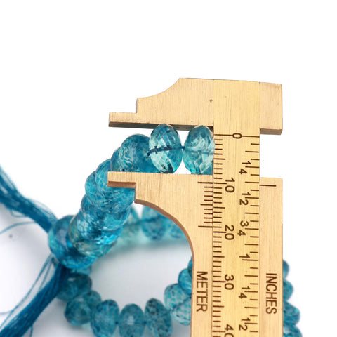 London Blue Topaz Rondell Faceted Natural Beads 8 Inches Strands