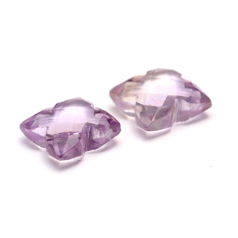 Amethyst Purple Clover Carving Natural Beads