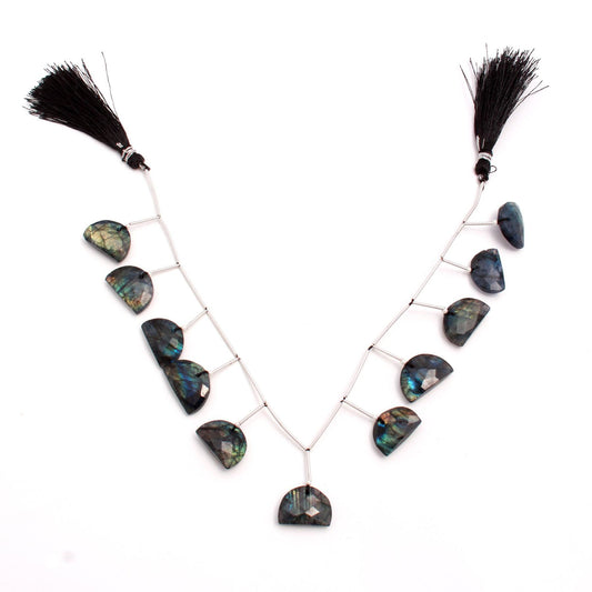 Blue Labradorite Blue D Shape Faceted Natural Beads