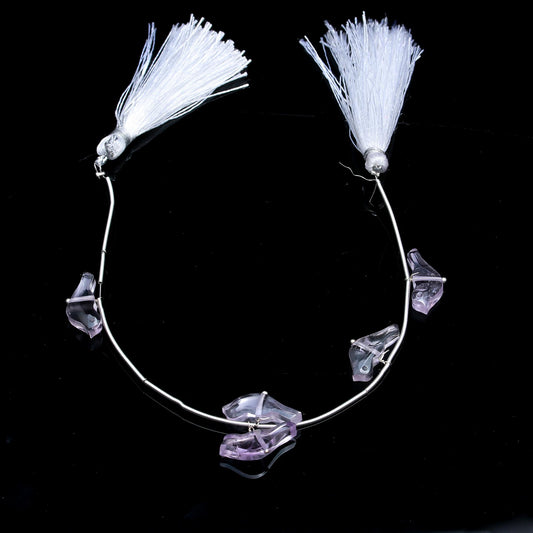 Amethyst Pink Batman Carving Natural Beads 8 inches Strands