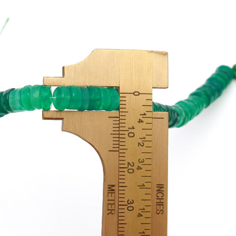 Onyx Green Tire Faceted Natural Beads 8 inches Strands