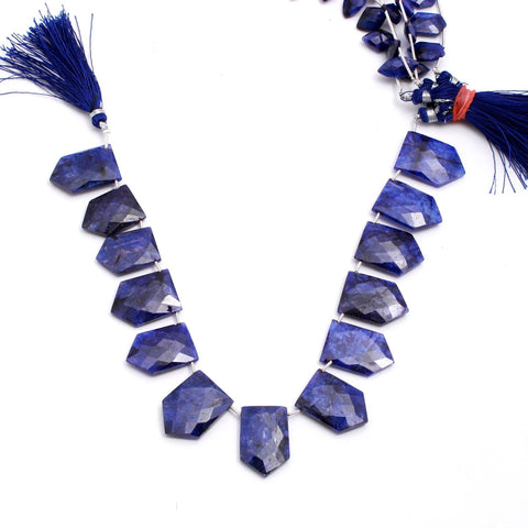 Blue Dyed Quartz Pentagon Faceted Natural Beads
