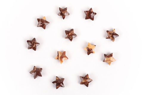 Picture Jasper Brown/Peach Star Faceted Natural Beads